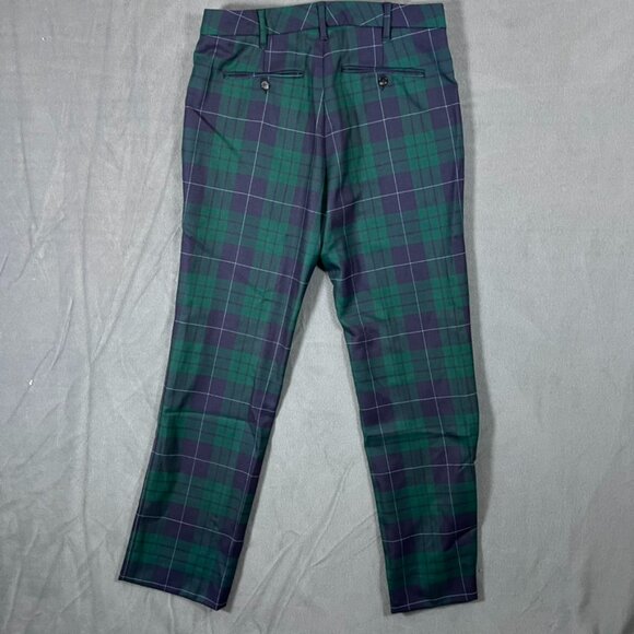 Bonobos Athletic Fit Wool Trousers Plaid Holiday 🎄 32x31 blue green $118 - Picture 2 of 5